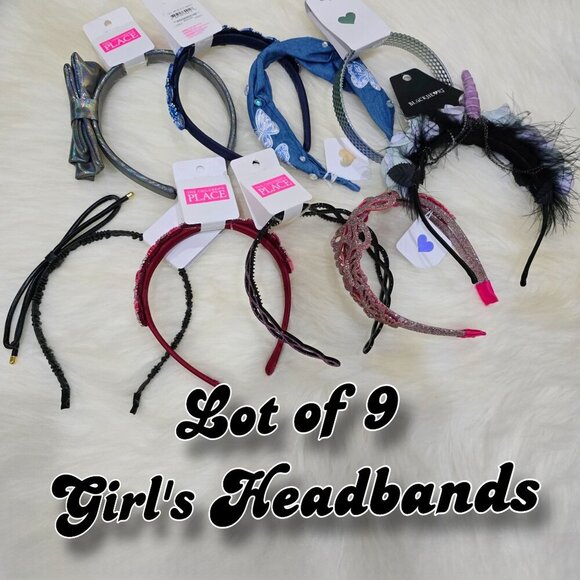 Lot of 9 ✦ Girl’s Headbands ✦ The Children’s Place & Blackheart Assorted Styles - Picture 1 of 13